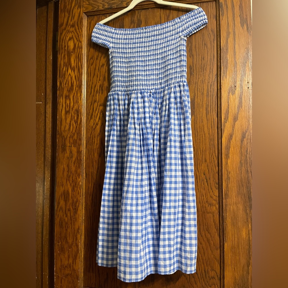 J. Crew Blue and White Checkered Dress